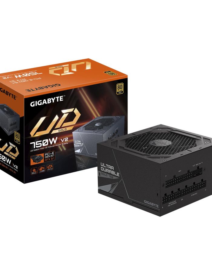 Power Supply|GIGABYTE|UD750GM PG5 V2|ATX 3.1|750 Watts|Efficiency 80 PLUS GOLD|PFC Active|MTBF 100000 hours|GP-UD750GMPG5V2