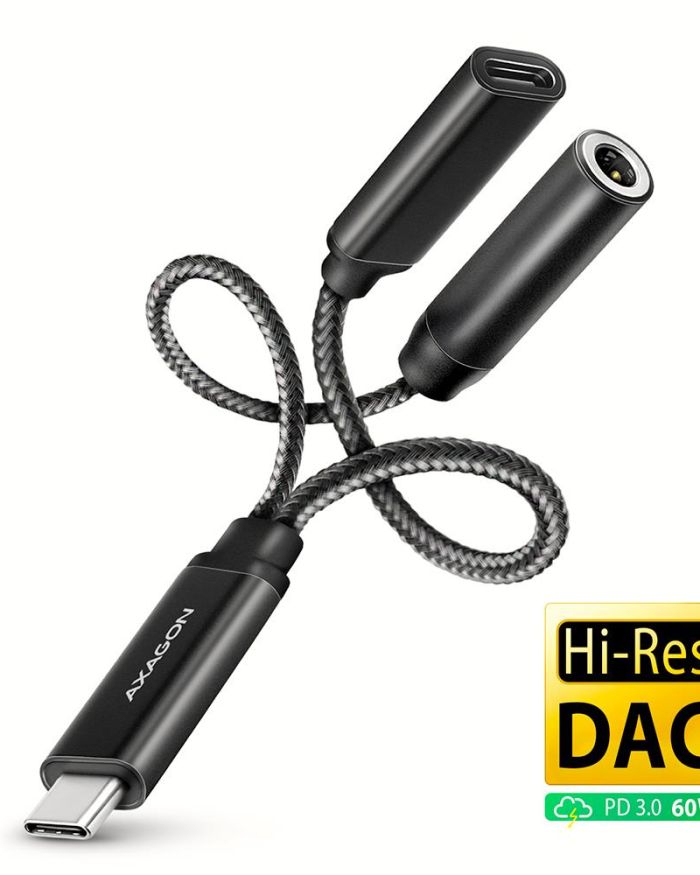 SOUND CARD ADAPTER USB-C/3.5MM/HI-RES DAC ADA-HCPD AXAGON