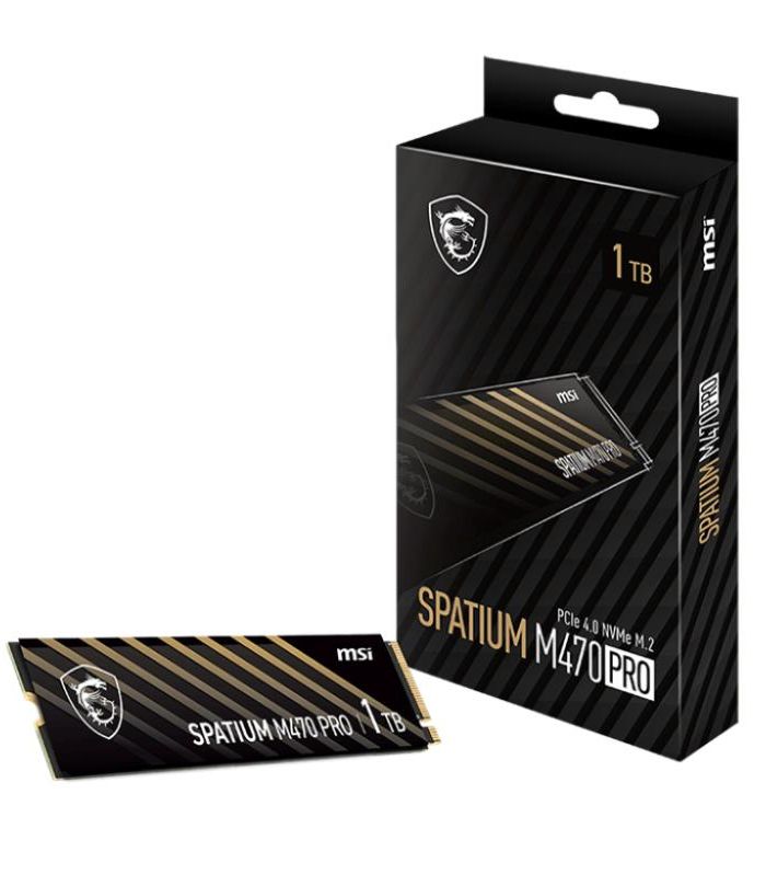 SSD|MSI|SPATIUM M470 PRO|1TB|M.2|PCIe Gen4|NVMe|3D NAND|Write speed 4500 MBytes/sec|Read speed 6000 MBytes/sec|2.15mm|TBW 320 TB|MTBF 150000 hours|S78-440L0J0-P83