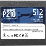 SSD|PATRIOT|P210|512GB|SATA 3.0|Write speed 430 MBytes/sec|Read speed 520 MBytes/sec|2,5"|TBW 240 TB|P210S512G25