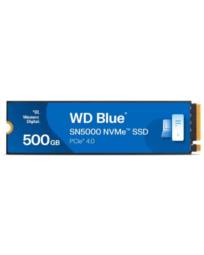 SSD|WESTERN DIGITAL|Blue SN5000|500GB|M.2|PCIe Gen4|NVMe|Write speed 4000 MBytes/sec|Read speed 5000 MBytes/sec|2.38mm|TBW 300 TB|WDS500G4B0E