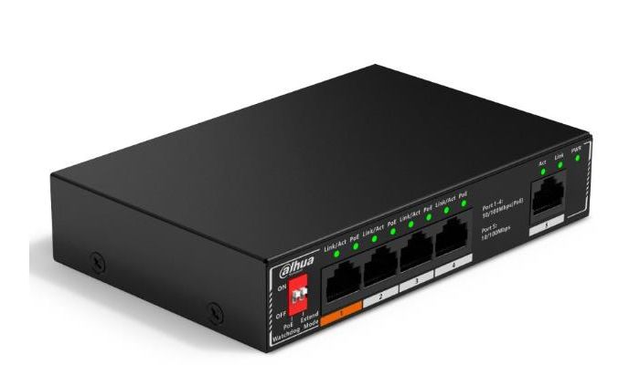Switch|DAHUA|PoE ports 4|60 Watts|SF1005P