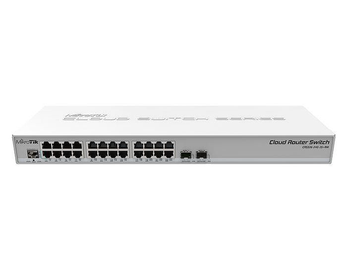 Switch|MIKROTIK|24x10Base-T / 100Base-TX / 1000Base-T|2xSFP+|CRS326-24G-2S+RM