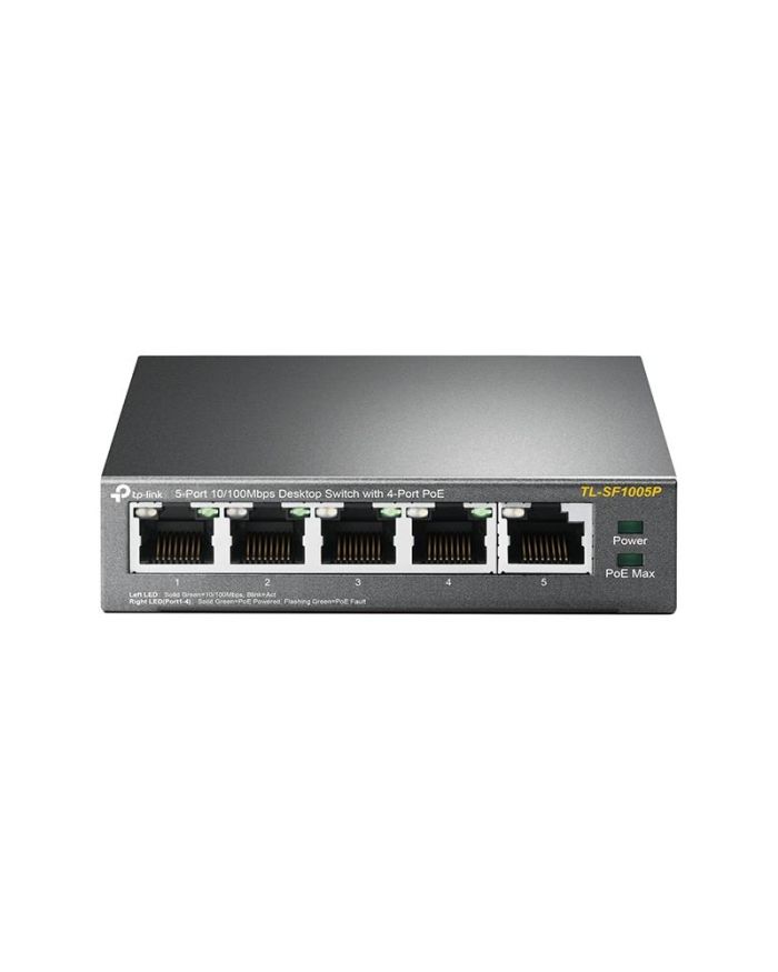 Switch|TP-LINK|Desktop/pedestal|5x10Base-T / 100Base-TX|PoE ports 4|TL-SF1005P