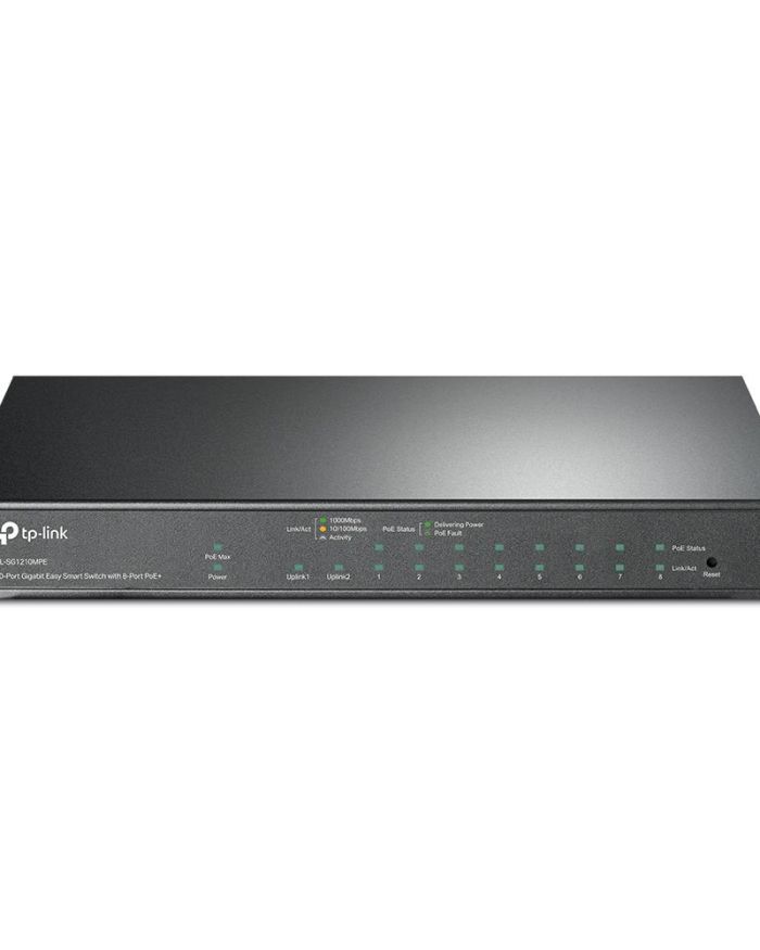 Switch|TP-LINK|Desktop/pedestal|9x10Base-T / 100Base-TX / 1000Base-T|1×10/100/1000BASE-T/SFP combo|PoE+ ports 8|123 Watts|TL-SG1210MPE