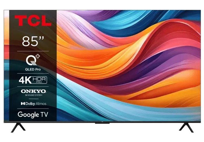 TV Set|TCL|85″|4K/Smart|QLED|3840×2160|Wireless LAN|Bluetooth|Google TV|Grey|85T7B