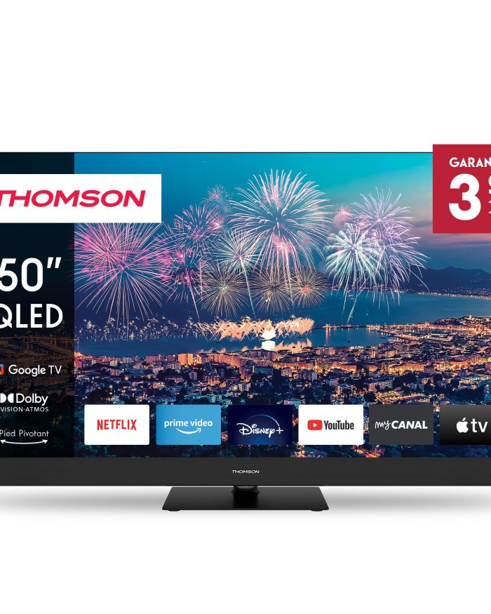 TV Set|THOMSON|50″|4K/Smart|QLED|3840×2160|Wireless LAN|Bluetooth|Google TV|Black|50QG6C14