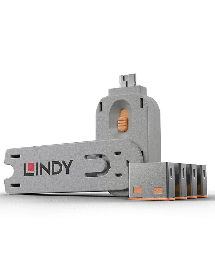 USB PORT BLOCKER 4PACK/ORANGE 40453 LINDY