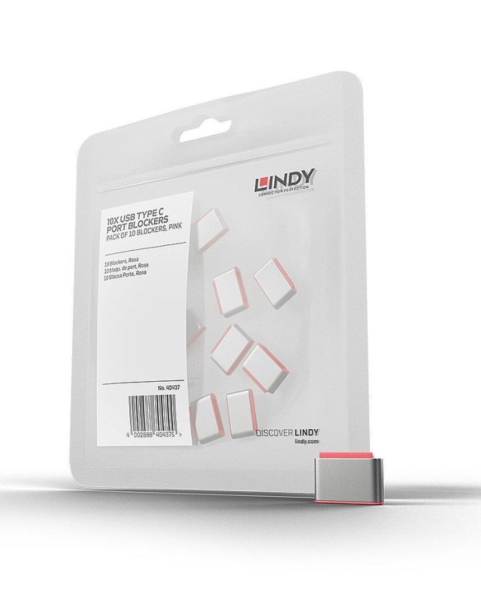 USB PORT TYPE-C BLOCKER 10PACK/PINK 40437 LINDY