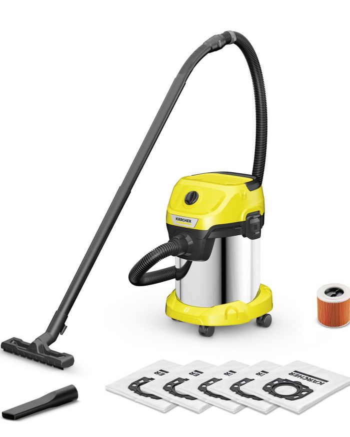 Vacuum Cleaner|KARCHER|Wet and dry vacuum cleaner WD 3 S V-17/4/20 + 4 FB|1000 Watts|Suction power 230W|Capacity 17 l|Noise 74 dB|Yellow|Weight 4.8 kg|1.628-152.0