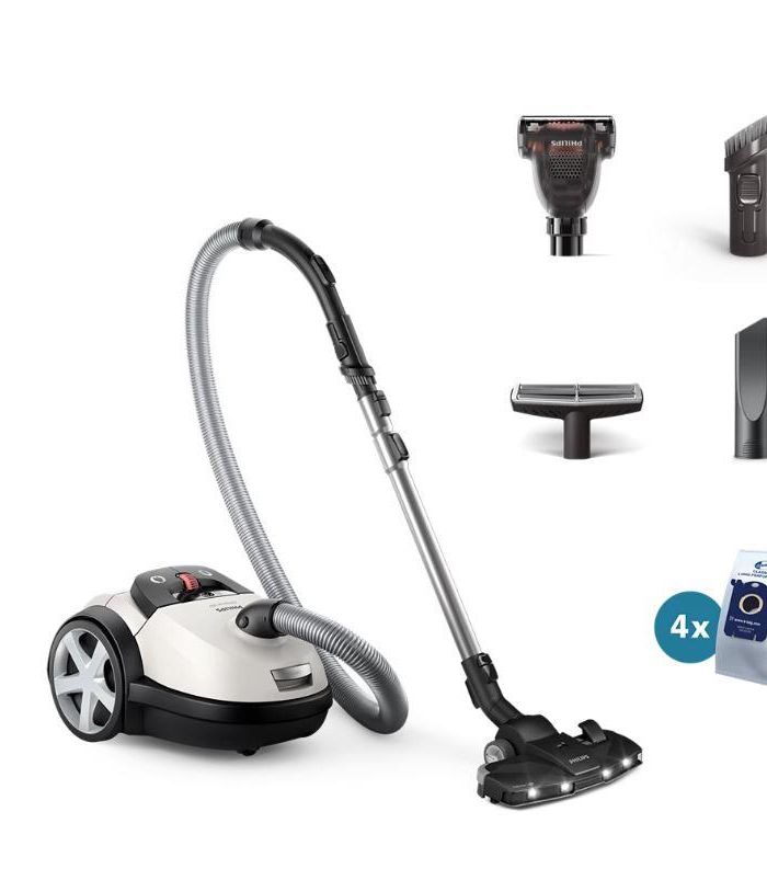 Vacuum Cleaner|PHILIPS|Performer LED 8000 Series|Bagged/For carpets|900 Watts|Noise 75 dB|White|Weight 5.3 kg|XD8142/12